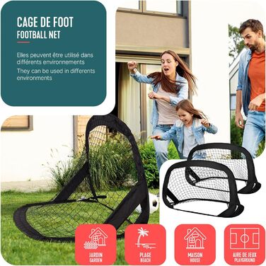 Набір футбо́льних воріт Pop-Up Vounot 2 шт., 120 x 80 x 80 см, з сумкою, для дітей, портативні, розкладні, для саду, вулиці та тренувань