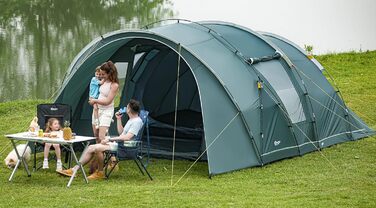 Намет кемпінговий Portal Zelt 5-6 осіб, водонепроникний, сімейний, з високою стелею, 2 спальні, ванна, для кемпінгу, подорожей, трекінгу