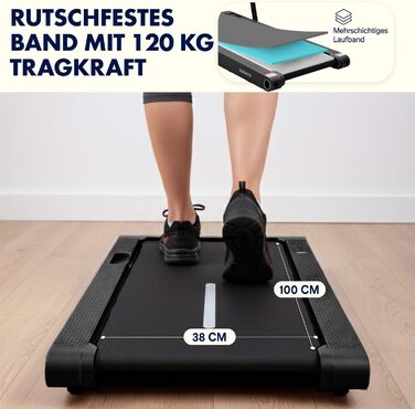 Бігова доріжка Walking Pad SQUATZ 2-в-1, складана, для дому та офісу, під стіл, з віброплатформою, тихий мотор, до 120 кг (Чорна)