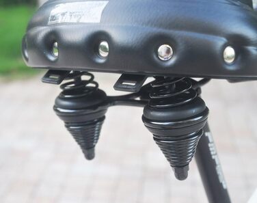 UPANBIKE Сідло для велосипеда Superweich: комфортне шкіряне з амортизацією та розширеним федеральним подушками (чорне)