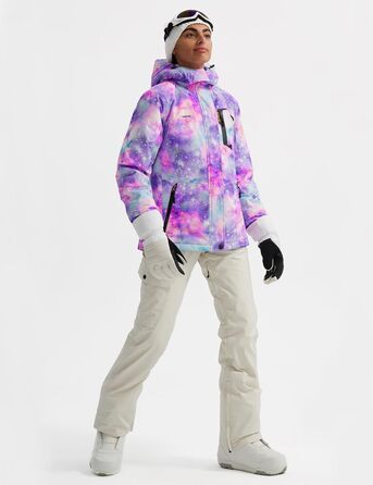 Жіноча лижна куртка GEMYSE, водонепроникна, тепла, вітронепроникна, зимова, кольори: фіолетовий та рожевий, розмір M