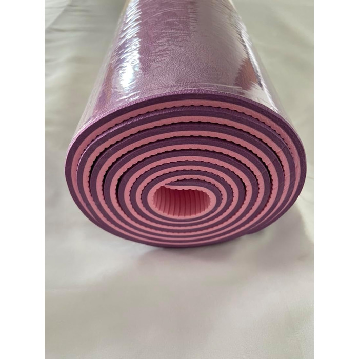 Еко-йога мат Oak & Tea, нековзкий, TPE, 183x61x0,6 см, синій, для фітнесу, пілатесу, з ременем для перенесення