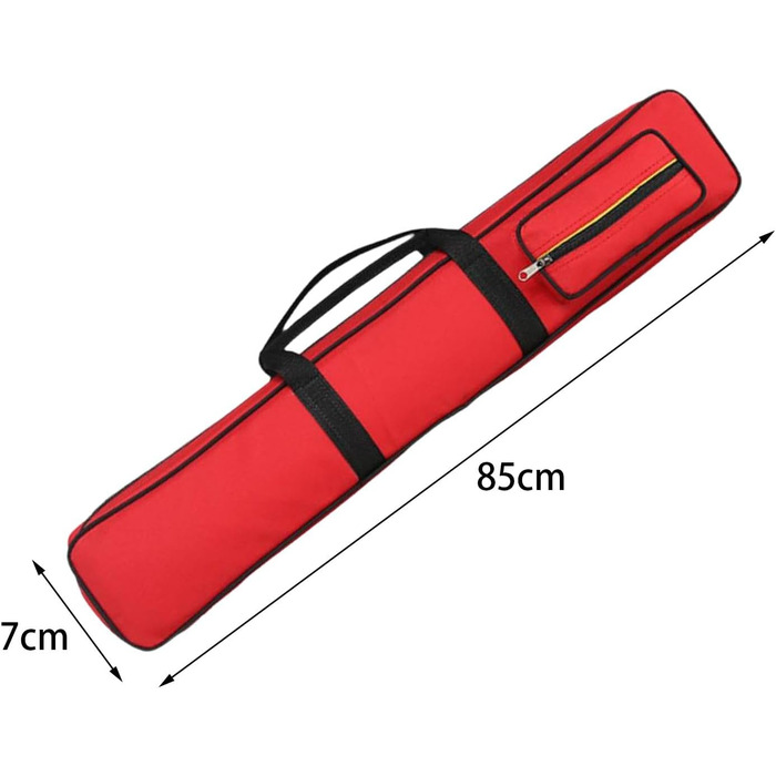 Чохол для кия Billard з ручкою, 8 відділень, червоний. Захисний чохол для кия з гелевою ручкою, стійкий до ударів, для зберігання билярду