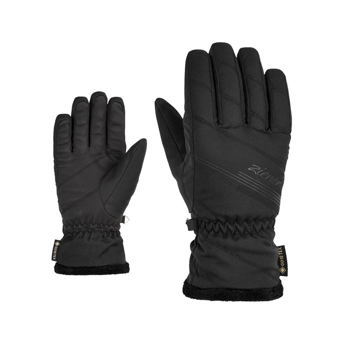 Жіночі гірськолижні рукавички Ziener Kasia для зимових видів спорту, Gore-Tex, чорні, розмір 7