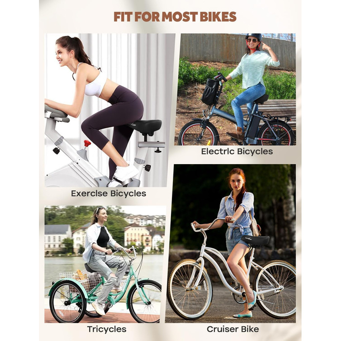 Надвелике велосипедне сидіння для Peloton Bike & Bike+ – комфортне замінне сидіння для чоловіків та жінок, широке велосипедне сідло, сумісне з аксесуарами Peloton, для тренувальних, електро- та круїзерних велосипедів (Чорний)