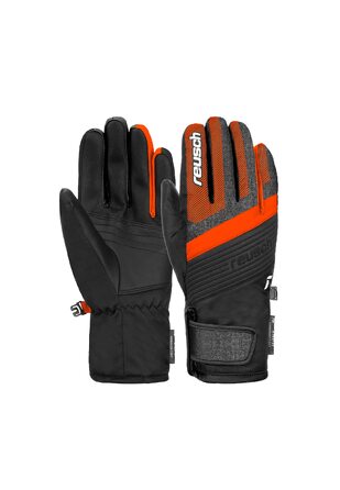 Дитячі гірськолижні рукавички R-TEX XT Junior з вологозахисною мембраною, чорно-сіро-помаранчеві, розмір 5