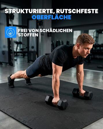 Набір модульних килимків для підлоги unycos (12/20/28 шт), захисна пазл-матрас 30x30x1.2 см для тренажерного залу, спортивного обладнання та йоги, водонепроникні, чорні