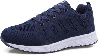 Жіночі кросівки з повітряною подушкою для залу та вулиці. Зручні спортивні кросівки на шнурівці, дихаючі, розміри 35-44 EU, колір: темно-синій (Navy Blue)