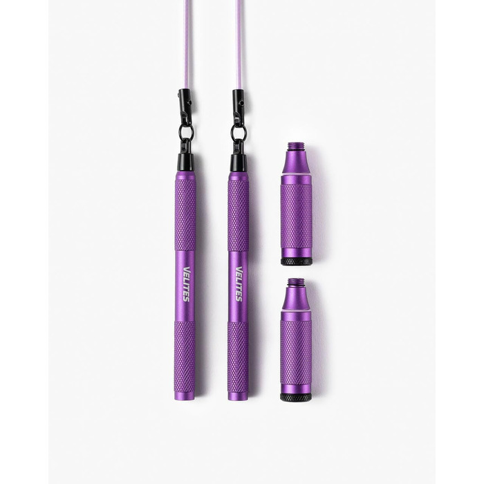 Скакалка Velites Cyclone Jump Rope: легка, преміум-дизайн, 360° система, знімний грип (фіолетова)