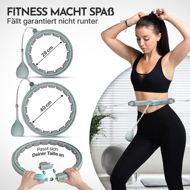 Розумний хулахуп Neolymp для схуднення та фітнесу, з лічильником калорій та відстеженням часу, регульований (29-40 см), блакитний