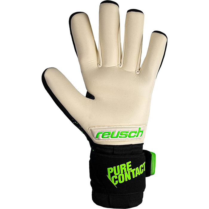 Воротарські рукавички Reusch Pure Contact Gold, унісекс, чорні/зелені, розмір 10.5, внутрішній шов, покриття Grip Gold, для всіх типів полів