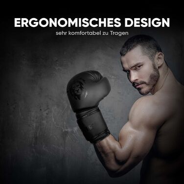 Боксерські рукавички Fightr 16 унцій, максимальний захист і стабільність, для боксу, ММА, муай-тай, кікбоксингу, чорні, з сумкою