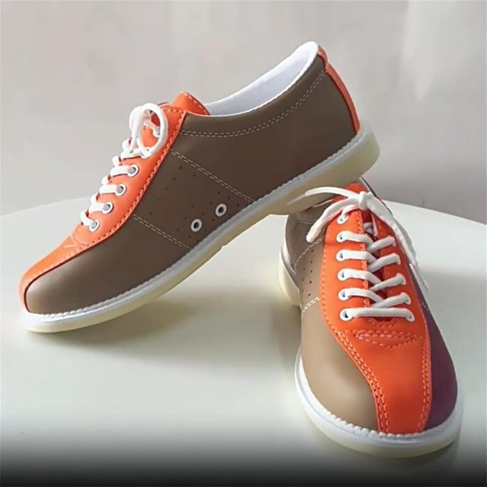 Боулінгіві черевики JiuQing для чоловіків та жінок, замша, ковзна підошва, для початківців, тренувальні черевики, легкі, шнурівка, 44 EU, червоний/червоний