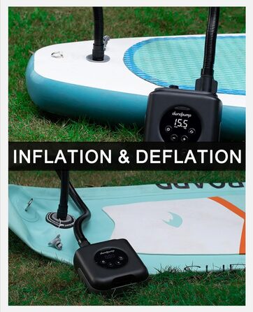 Електрична SUP-насос dwndpump HOBO PRO: акумулятор 4000 mAh, 20 PSI, для SUP, каяків, матраців, 12V автоживлення, сірий