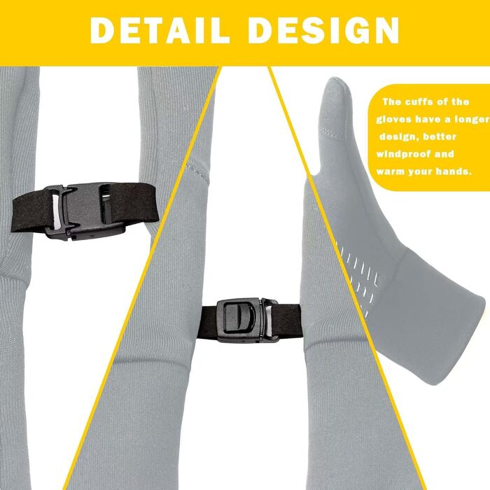 Рукавички сенсорні для велоспорту, чоловічі, сірі, L. Нековзкі, вітронепроникні, для велосипеда, бігу, їзди, лижного спорту