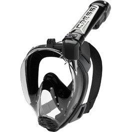 Маска для снорклінгу Cressi Duke Full Face - повна маска з трубкою, чорна, S/M