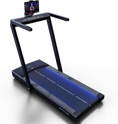Бігова доріжка Sportstech sTread Fold Pro: складана, з нахилом, для дому, 15 км/год, App, тримач для планшета, чорна 134x66.5x121 см
