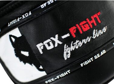 Преміальні боксерські рукавички FOX-FIGHT B7 з натуральної шкіри, 12 OZ, для боксу, муай тай, кікбоксингу, MMA, спарингів та тренувань, чорні