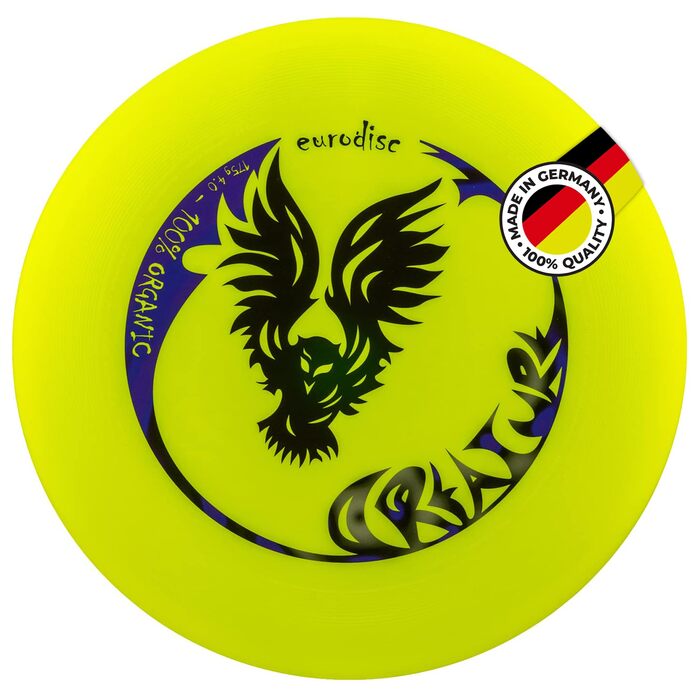 Фрісбі спортивне Eurodisc 175г Organic Ultimate 'Creature' жовте - професійний диск для змагань з біопластику