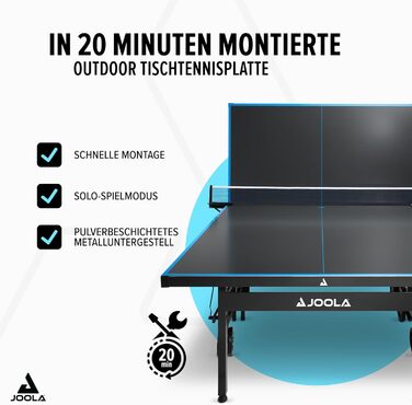 Стіл для настільного тенісу JOOLA Pro Outdoor - професійний, вологостійкий, з алюмінієво-пластиковою поверхнею 6 мм та складним підсвільником, сітка ALU PRO Single в комплекті