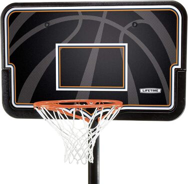 Баскетбольний кошик LIFETIME з регульованою висотою 240-305 см, стійкий до ультрафіолету, чорно-білий