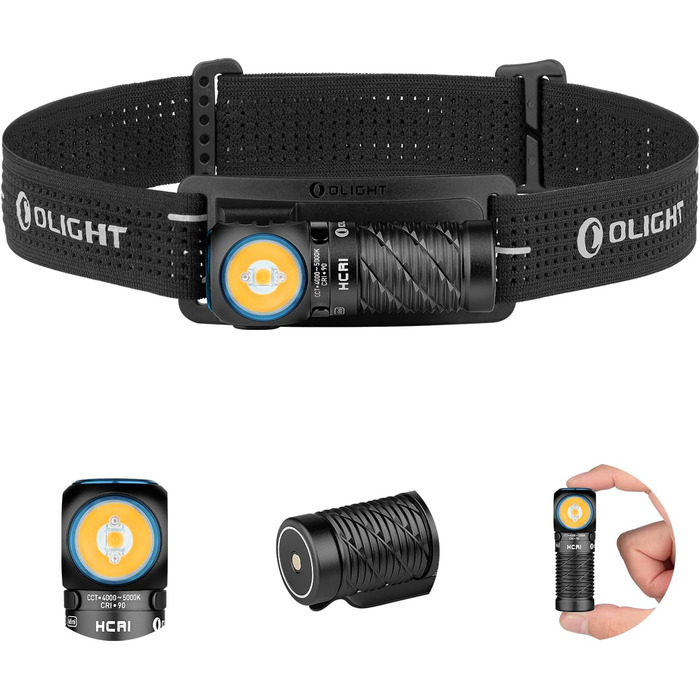 OLIGHT Perun 3 Mini - ліхтар налобний LED акумуляторний, 920 люмен, HCRI, 8 режимів, IPX8, для активного відпочинку, риболовлі, чорний