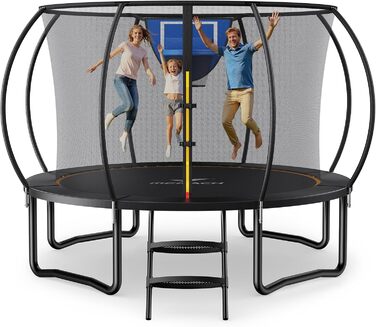 Батут MERACH Outdoor з сіткою безпеки та баскетбольним кільцем, діаметр 305/366/427/488 см, Макс. навантаження 150 кг, для саду та вулиці
