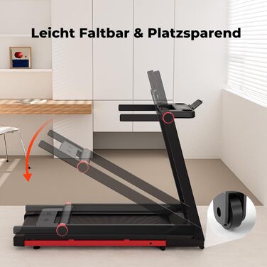 Біговий доріжки DeerRun для дому, Walking Pad з нахилом 6% та поверхнею для бігу 42 x 112 см, складаний з AI тренером та мультиплеєром, чорний