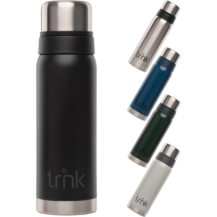 Термос trnk Outdoor polar 2, 750 мл, нержавіюча сталь, BPA-free, з 2 чашками, тримає тепло 24 години, нічний чорний, придатний для миття в посудомийній машині