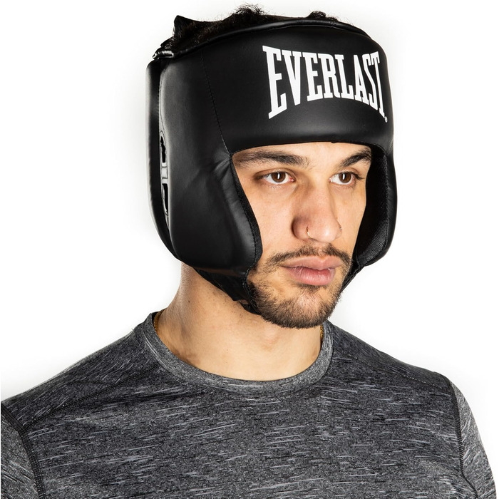 Захист голови Everlast Core Box - Легкий захист з плоским профілем, навушники, зона комфорту ззаду та регульованою липучкою – для кікбоксингу та MMA – Оригінальне обладнання Everlast