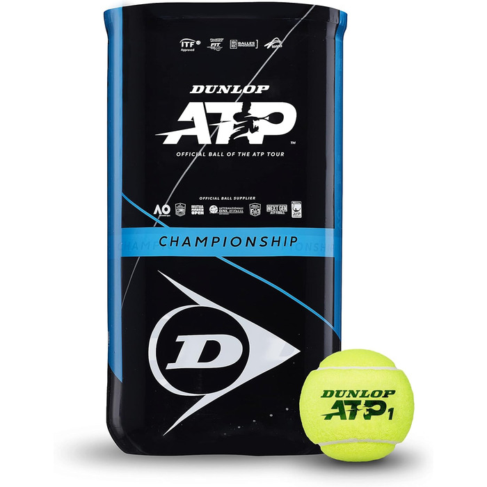 Тенісні м'ячі DUNLOP ATP Championship для ґрунту, хардкорту та трави, набір 8 шт.