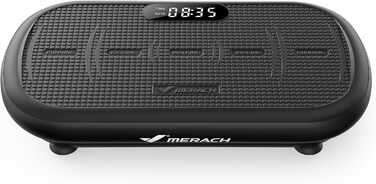 Вібраційна платформа MERACH для фітнесу та схуднення, 13 мм амплітуда, 200 кг, Bluetooth, чорна