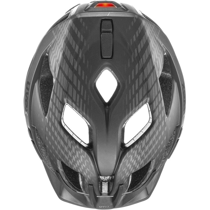 Велошолом Uvex City Active з LED-світлом, чорний матовий, розмір 56-60 см, для міста, для чоловіків і жінок, регульований