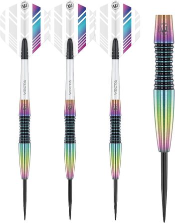 Дротики для дартсу WINMAU Elektra 90% вольфраму, Urban Grip, призматичні флайти, Vecta штифти, 22-26 г, торпедоподібний профіль