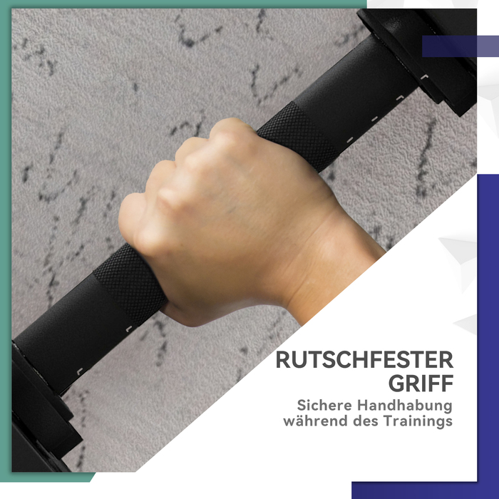 Комплект гантелей 2-в-1, довгі та короткі, 20 кг, з неслизьким покриттям, захищає підлогу, чорний/зелений