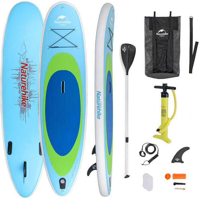 Надувна SUP дошка Naturehike, подвійний шар ПВХ, Drop Stitch, червона 328×72×15 см / синя 292×70×15 см