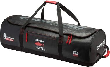 Сумка Cressi Tuna Bag 120 л, водонепроникна, чорно-червона, з колесами або без, унісекс для дорослих