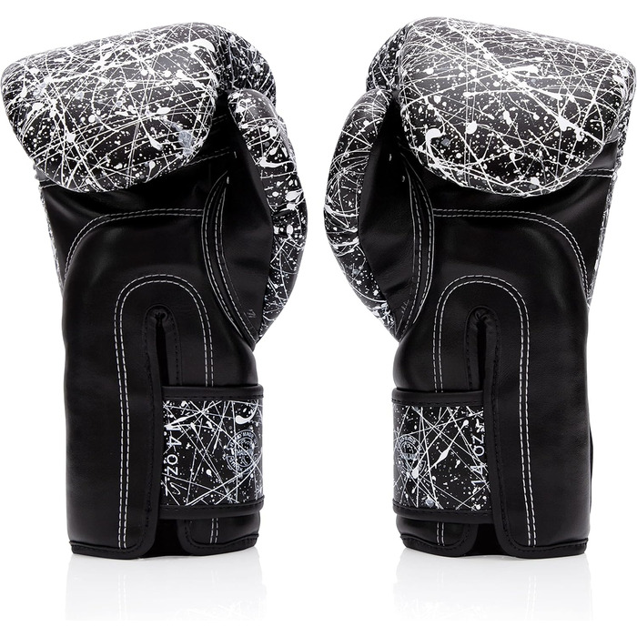 Боксерські рукавички Fairtex BGV14 для Муай Тай та кікбоксингу, тренувальні, 12 oz, чорні/білі, унісекс, для дітей і дорослих