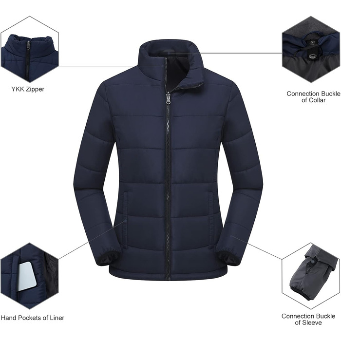 Жіноча куртка 3-в-1 Mountain: вітро- та водовідштовхуюча зимова куртка, теплий зимовий пуховик для туризму та сноуборду з капюшоном, колір морської хвилі (L)