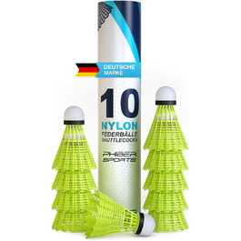 Набір для бадмінтону Federbälle: 10 штук, ідеальний для початківців, сімей та професіоналів. Підходить для гри в приміщенні та на вулиці.