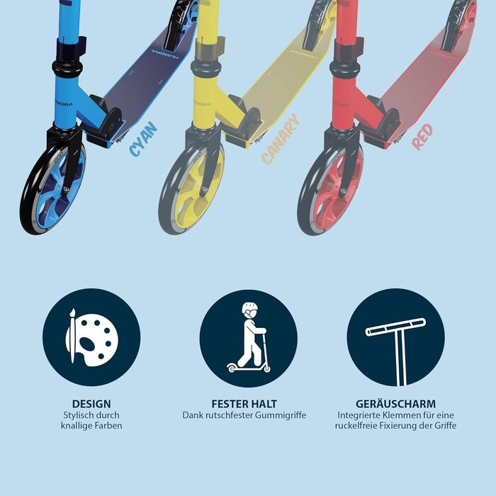 Дитячий алюмінієвий самокат HUDORA Little BigWheel, регульований, складаний, великі колеса, до 100 кг, від 3 років