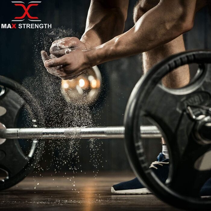 Гриф для штанги MAXSTRENGTH 1,2 м, 5,1 см, хромований, з пружинними замками, нековзна ручка, сталевий, для бодібілдингу, фітнесу, тренувань