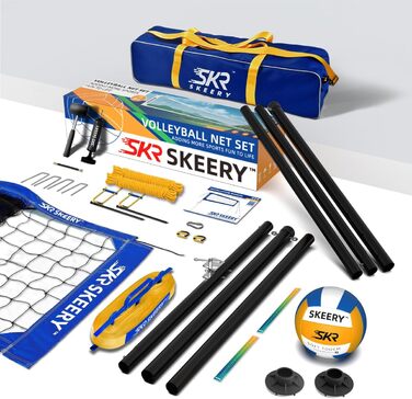 Волейбольна сітка для вулиці з регульованими алюмінієвими стійками (блакитна)