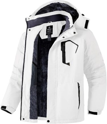 Чоловіча гірськолижна куртка Wantdo з флісовою підкладкою, водонепроникна та дихаюча, для активного відпочинку, з капюшоном, вітрозахисна, розмір XXL