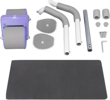 Автоматичний відскокучий ролик для пресу Asixxsix з підтримкою ліктів, ролик для пресу з автоматичним відскоком, фітнес-тренажер для пресу з наколінниками (фіолетовий)