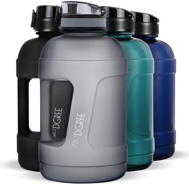 Фітнес-пляшка 720°DGREE uberBottle 2300 мл з ручкою, BPA-free, не протікає, для води та напоїв, спорт, тренування, спортзал, сірий Softtouch