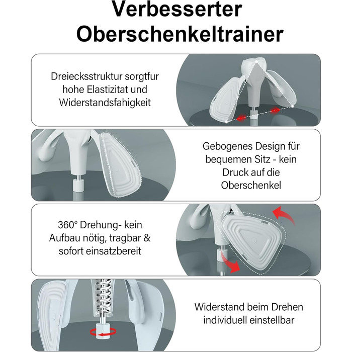 Тренування стегон та тазу: тренажер для жінок та чоловіків для дому, сірий
