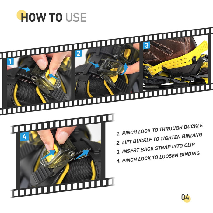 Снігоступи G2 21/25/30 дюймів: легкі, з коробкою для пальців, EVA-підкладкою, підйомкою п'ятки та зручною системою фіксації. Комплект з трекінговими палками, сумкою та захисними бамперами. Доступні кольори: помаранчевий, синій, червоний. Макс. вага користувача: 150 фунтів