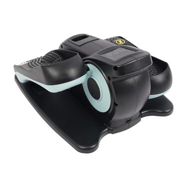 Еліптичний тренажер під стіл з пультом та дисплеєм, регульована швидкість, електричний, для ніг та рук (Чорний+Блакитний)