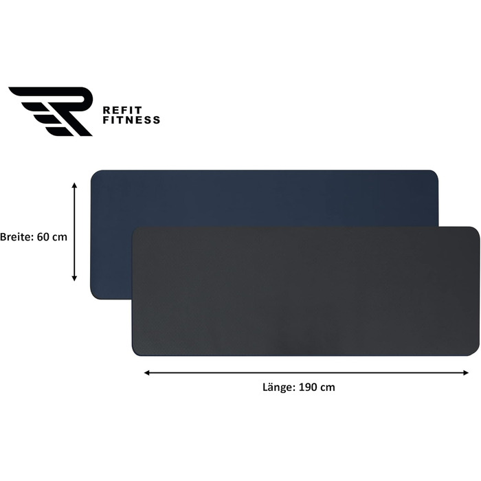 Килимок для йоги GeckoGrip Sensi-Plus TPE 190x60x0.6 см (сірий, нічний блакитний) - Sport & Fitness Mat